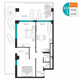 Квартира 104,6 м², 3-комнатные - изображение 1