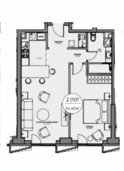 55 м², 2-комнатная квартира 34 500 000 ₽ - изображение 1