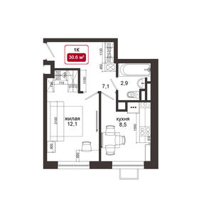 29,4 м², 1-комнатная квартира 9 159 750 ₽ - изображение 13
