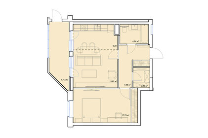Квартира 57,4 м², 2-комнатная - изображение 1