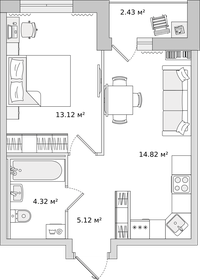 39,8 м², 1-комнатная квартира 5 429 445 ₽ - изображение 21