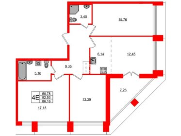 Квартира 82,5 м², 4-комнатная - изображение 1