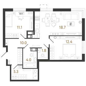 62 м², 2-комнатная квартира 6 400 000 ₽ - изображение 67