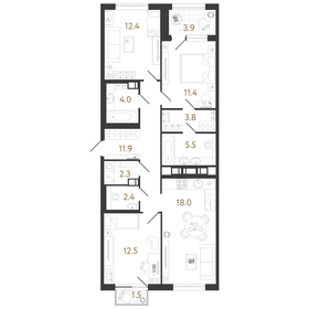 92,3 м², 3-комнатная квартира 16 800 000 ₽ - изображение 138