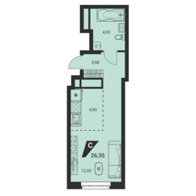 18,4 м², квартира-студия 2 350 000 ₽ - изображение 77