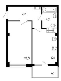 43,8 м², 1-комнатная квартира 7 095 600 ₽ - изображение 74