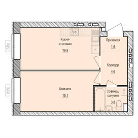 Квартира 42,3 м², 1-комнатная - изображение 1