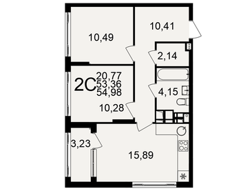 Квартира 55 м², 2-комнатная - изображение 1