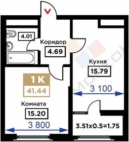 30 м², квартира-студия 2 600 ₽ в сутки - изображение 44