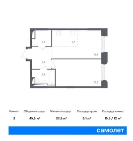 44,8 м², 1-комнатная квартира 13 825 744 ₽ - изображение 27