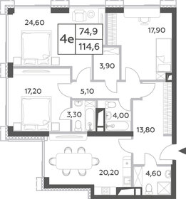 123,7 м², 4-комнатная квартира 52 545 688 ₽ - изображение 24