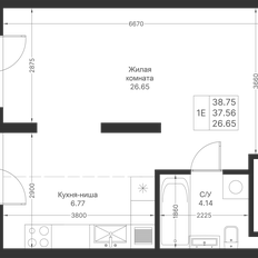 Квартира 38,8 м², студия - изображение 2