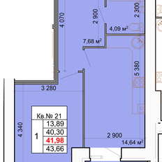 Квартира 42 м², 1-комнатная - изображение 2