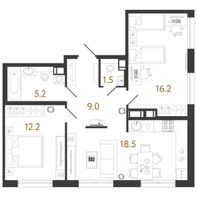 62,6 м², 2-комнатная квартира 17 850 000 ₽ - изображение 80