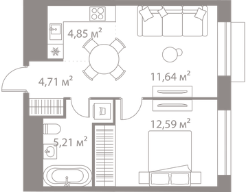 42,9 м², 2-комнатная квартира 16 200 000 ₽ - изображение 64