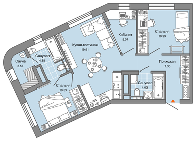 65,9 м², 3-комнатная квартира 5 931 000 ₽ - изображение 42