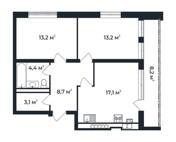 Квартира 63,8 м², 2-комнатная - изображение 1