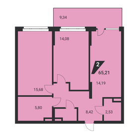 59,6 м², 2-комнатная квартира 4 990 000 ₽ - изображение 70