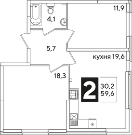 58,5 м², 2-комнатная квартира 6 900 000 ₽ - изображение 65