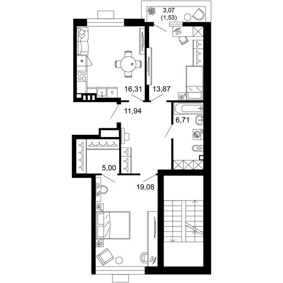 74,6 м², 2-комнатная квартира 13 812 216 ₽ - изображение 1