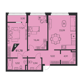 Квартира 81,8 м², 2-комнатная - изображение 1