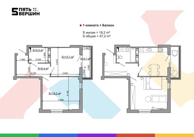 48,7 м², 1-комнатная квартира 5 950 000 ₽ - изображение 29