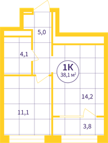 34 м², 1-комнатная квартира 4 500 000 ₽ - изображение 84