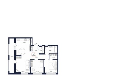 114,6 м², 3-комнатная квартира 11 150 000 ₽ - изображение 102