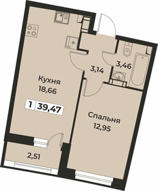 39,5 м², 1-комнатная квартира 6 433 610 ₽ - изображение 54