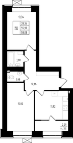 56 м², 3-комнатная квартира 9 180 000 ₽ - изображение 81