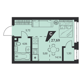 27,8 м², квартира-студия 3 953 924 ₽ - изображение 33