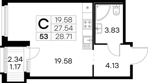 19,8 м², квартира-студия 6 500 000 ₽ - изображение 148