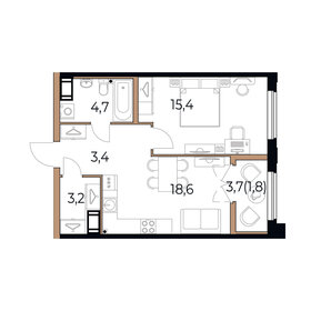 47,1 м², 1-комнатная квартира 7 771 500 ₽ - изображение 54