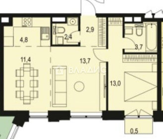 Квартира 52,4 м², 2-комнатная - изображение 1