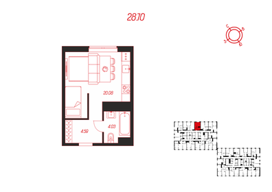 31,2 м², квартира-студия 4 050 000 ₽ - изображение 39