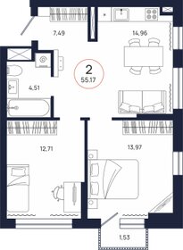 59,1 м², 2-комнатная квартира 7 471 000 ₽ - изображение 82