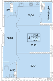 Квартира 56,5 м², 2-комнатная - изображение 1