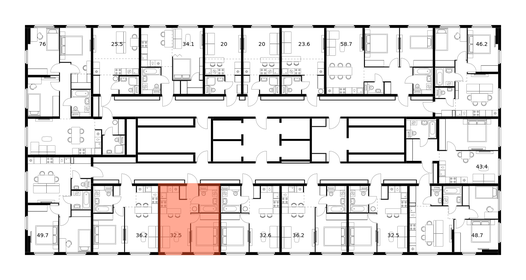 Квартира 32,5 м², 1-комнатная - изображение 2