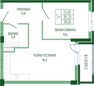 44,3 м², 1-комнатная квартира 8 800 000 ₽ - изображение 27