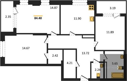 79,9 м², 3-комнатная квартира 10 552 244 ₽ - изображение 65