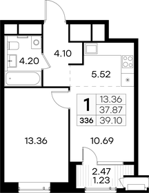 Квартира 39,1 м², 1-комнатная - изображение 1