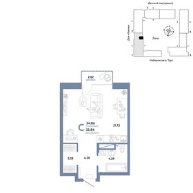 Квартира 34,9 м², студия - изображение 1