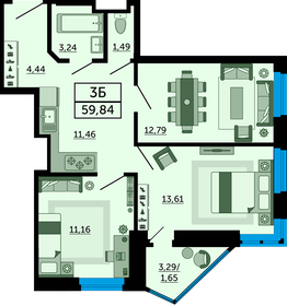 60 м², 3-комнатная квартира 4 599 000 ₽ - изображение 73