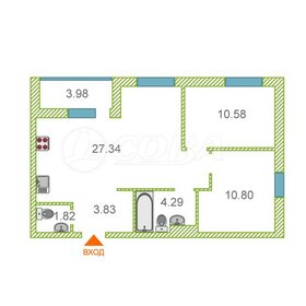 Квартира 59 м², 2-комнатная - изображение 1