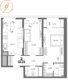 68,3 м², 2-комнатная квартира 9 236 484 ₽ - изображение 28