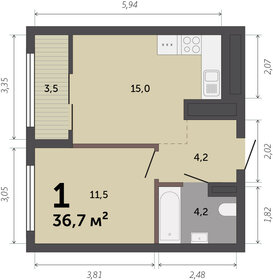 37,2 м², 1-комнатная квартира 5 400 000 ₽ - изображение 49