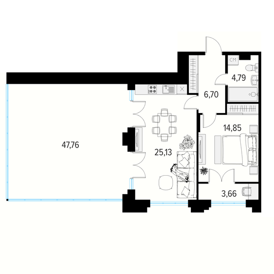 101,1 м², 1-комнатная квартира 16 826 490 ₽ - изображение 1