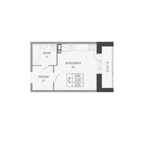 25,1 м², квартира-студия 6 525 749 ₽ - изображение 17