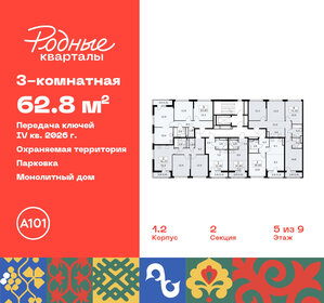 62,8 м², 3-комнатная квартира 13 759 354 ₽ - изображение 2