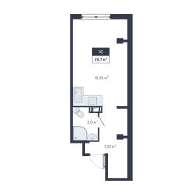 27,2 м², квартира-студия 4 200 000 ₽ - изображение 1